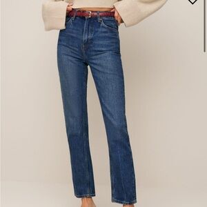 Reformation Liza Ultra High Rise Straight Jeans in Icarian wash. Size 30.
